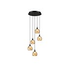 Kendal Lighting PF330-5L-A-BRZ Oriana 19W Noir Suspendu CCT Sélectionnable