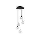 Kendal Lighting PF330-5L-A-CLR Oriana 19W Noir Suspendu CCT Sélectionnable