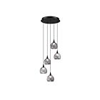 Kendal Lighting PF330-5L-A-SMK Oriana 19W Noir Suspendu CCT Sélectionnable