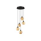 Kendal Lighting PF330-5L-D-BRZ Oriana 19W Noir Suspendu CCT Sélectionnable