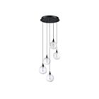 Kendal Lighting PF330-5L-D-CLR Oriana 19W Noir Suspendu CCT Sélectionnable
