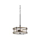 Suspendu à tambour Kichler Barrington 34809 4-lumières 60W fer d'enclume