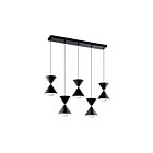 Lustre linéaire à LED Kichler Kordan 84113 5-lumières 55W noir mat