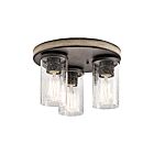 Plafonnier Kichler Barrington 38204 3-lumières 60W fer d'enclume
