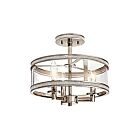 Plafonnier semi-encastré Kichler Angelica 38213 3-lumières 60W nickel poli