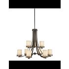 Lustre à 2 étages Kichler Hendrik 1674OZ 9-lumières 100W vieux bronze