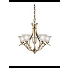 Lustre à 1 étage Kichler Dover 2020AB 5-lumières 60W laiton antique