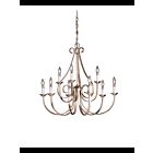 Lustre à 2 étages Kichler Dover 2031NI 9-lumières 60W nickel brossé