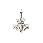 Lustre à 2 étages Kichler Dover 2520NI 9-lumières 60W nickel brossé