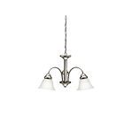 Lustre à 1 étage Kichler Wynberg 3293NI 3-lumières 100W nickel brossé