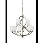 Lustre à 2 étages Kichler Layla 34692 9-lumières 60W nickel brossé