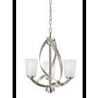 Lustre à 1 étage Kichler Layla 34694 3-lumières 60W nickel brossé