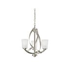 Lustre à 1 étage Kichler Layla 34694 3-lumières 60W nickel brossé