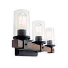 Kichler 37418A 3-Lumières Noir patiné Lumière Vanité