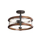 Kichler 38171A 60W Noir vieilli Plafonnier