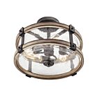 Plafonnier semi-encastré Kichler Barrington 38190 3-lumières 60W fer d'enclume