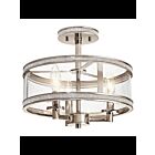 Plafonnier semi-encastré Kichler Angelica 38213 3-lumières 60W nickel poli