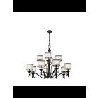 Lustre à 2 étages Kichler Lacey 42383MIZ 12-lumières 60W poussière de bronze
