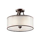 Plafonnier semi-encastré Kichler Lacey 42386MIZ 3-lumières 100W poussière de bronze
