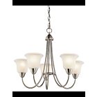 Lustre à 1 étage Kichler Nicholson 42884NI 5-lumières 100W nickel brossé