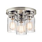 Plafonnier Kichler Brinley 42891NI 3-lumières 75W nickel brossé