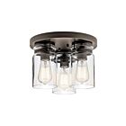 Plafonnier Kichler Brinley 42891OZ 3-lumières 75W vieux bronze