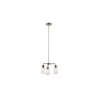 Lustre à 1 étage Kichler Braelyn 43057CLP 3-lumières 60W étain classique