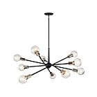 Lustre à 1 étage Kichler Armstrong 43119BK 10-lumières 100W noir