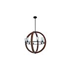 Lustre à 1 étage Kichler Grand 43190AUB 8-lumières 60W teint châtain