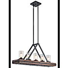 Lustre linéaire Kichler Colerne 43491AUB 5-lumières 100W teint châtain