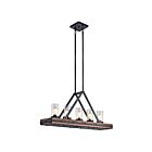 Lustre linéaire Kichler Colerne 43491AUB 5-lumières 100W teint châtain