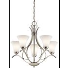 Lustre à 1 étage Kichler Keiran 43504NI 5-lumières 100W nickel brossé