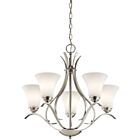 Lustre à 1 étage Kichler Keiran 43504NI 5-lumières 100W nickel brossé
