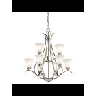 Lustre à 2 étages à LED Kichler Keiran 43506NIL18 9-lumières 10W nickel brossé