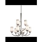 Lustre à 2 étages à LED Kichler Aubrey 43666NIL18 9-lumières 10W nickel brossé