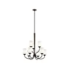 Lustre à 2 étages Kichler Aubrey 43666OZ 9-lumières 100W vieux bronze
