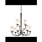 Lustre à 2 étages à LED Kichler Aubrey 43666OZL18 9-lumières 10W vieux bronze