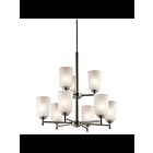 Lustre à 2 étages Kichler Shailene 43672NI 9-lumières 100W nickel brossé