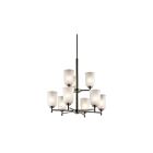 Lustre à 2 étages Kichler Shailene 43672NI 9-lumières 100W nickel brossé