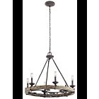 Lustre rond Kichler Taulbee 43823WZC 6-lumières 60W zinc patiné