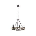 Lustre rond Kichler Taulbee 43823WZC 6-lumières 60W zinc patiné