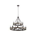 Lustre à 2 étages Kichler Taulbee 43826WZC 15-lumières 60W zinc patiné