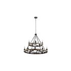 Lustre à 2 étages Kichler Taulbee 43826WZC 15-lumières 60W zinc patiné