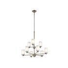 Lustre à 2 étages Kichler Joelson 43924NI 9-lumières 100W nickel brossé