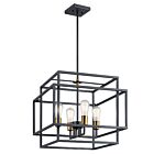 Suspendu Kichler Taubert 43984BK 4-lumières 100W noir