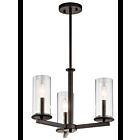 Lustre à 1 étage Kichler Crosby 43997OZ 3-lumières 60W vieux bronze