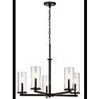 Lustre à 1 étage Kichler Crosby 43999OZ 5-lumières 60W vieux bronze
