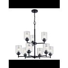 Lustre à 2 étages Kichler Winslow 44031BK 9-lumières 75W noir
