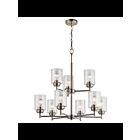 Lustre à 2 étages Kichler Winslow 44031NI 9-lumières 75W nickel brossé