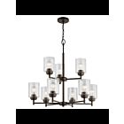 Lustre à 2 étages Kichler Winslow 44031OZ 9-lumières 75W vieux bronze